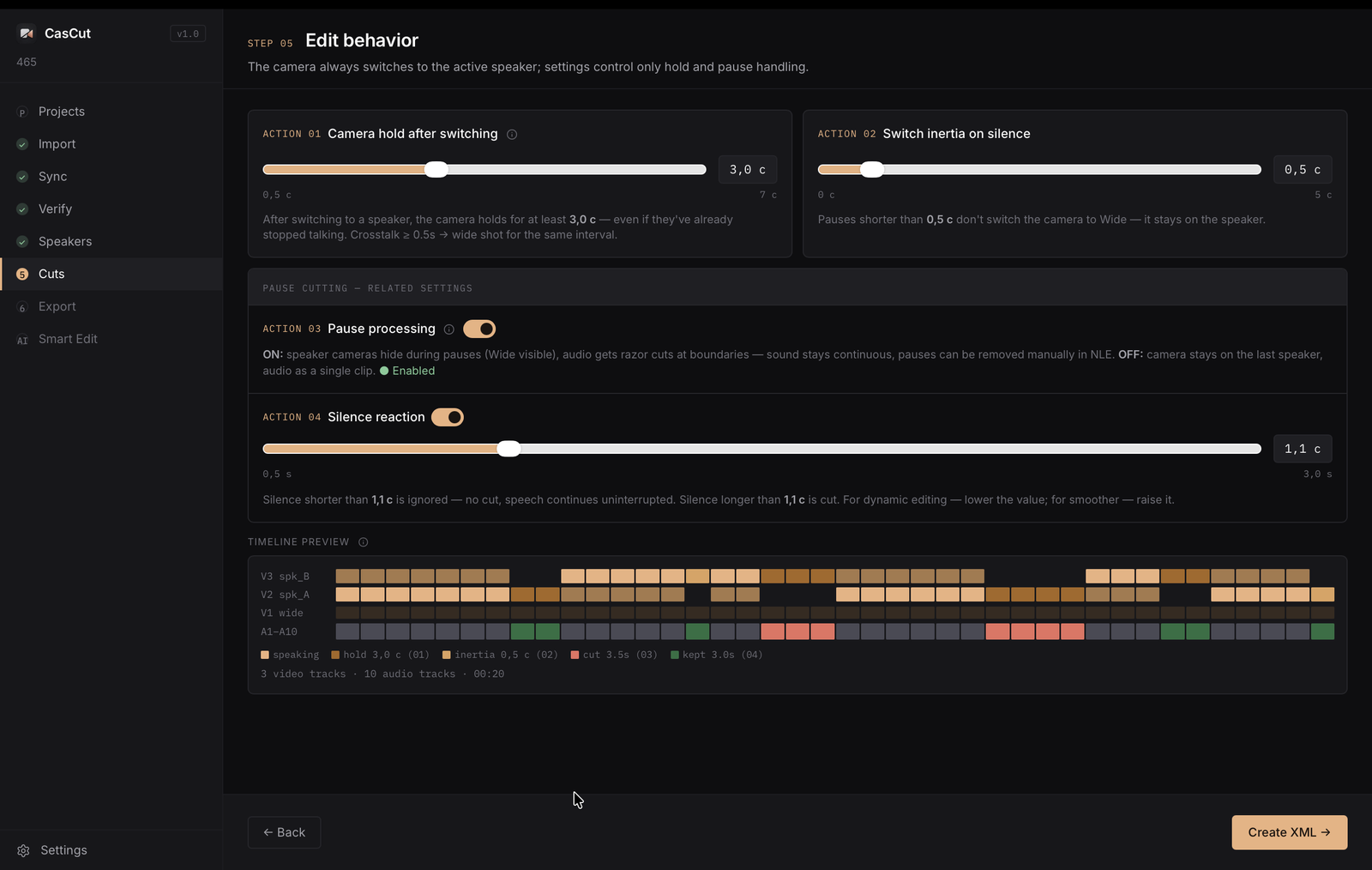 CasCut — main app window